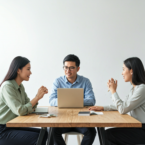 People discussing business around a table